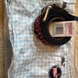 Vineyard vines mens chicken wing belt burgundy size 34